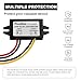 PlusRoc Waterproof 12V/24V to 5V 5A Step Down Converter, 25W DC-DC Buck Converter with Open Wires for DIY Electronics Projects (1-Pack)