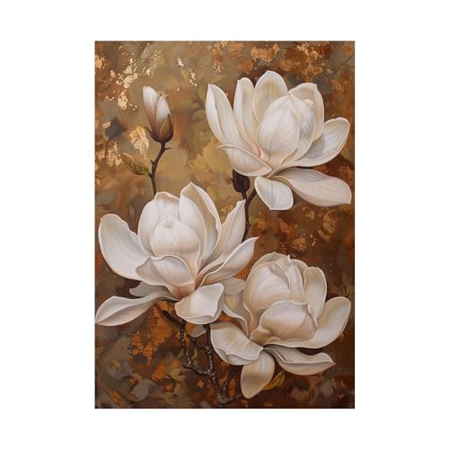 Impression de magnolia blanc WODJEM toile d'art haut de gamme pour decoration de salon