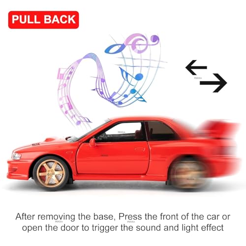 Image of FEXXA 1 /32 Compatible for Subaru Impreza WRX STI Model Car, Pull Back Diecast Collectible Car Toy with Sounds & Lights for Kids Boys Girls and Adults, Gift (RED)
