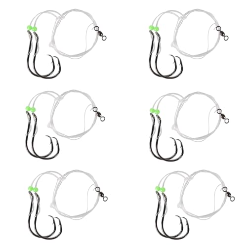 Eupheng High Low Saltwater Fishing Rigs Circle Hook/Bait Holder Hooks, Size #1/0#3/0#5/0 Hand Tied Hi/Lo Rigs for Fluke Snapper Croaker Sea Trout Tautog Pompano