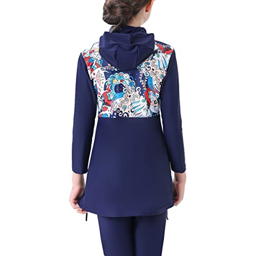 Image of Islamic Swimsuit for Girls 2-Piece Full Cover Hijab Top Burkini Pants Modest Muslim Swimwear Beachwear Bathing Suit