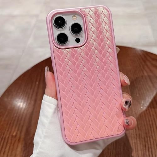 Coque silicone motif tissé coloré pour iPhone 15 Pro Max ENILSA rose antichoc