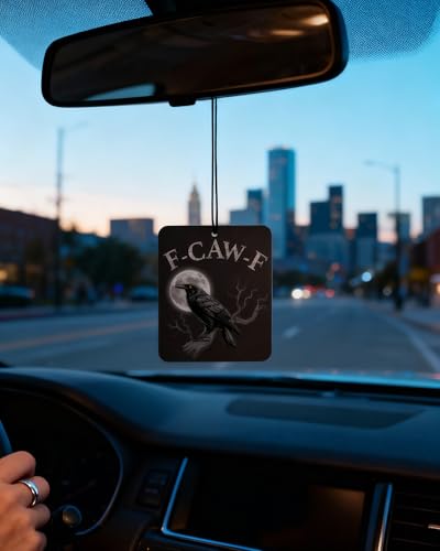 Image of Funny Gothic Car Air Freshener 3Pcs F-CAW-F Black Caw Car Accessories Interior Hanging Scents Automotive Mirror Decor for Men Women