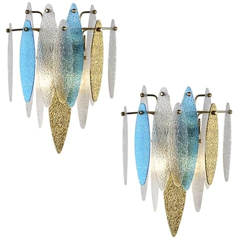 Soutas 2-Pack Crystal Wall Scocne Gold Modern Wall lamp Boho Crystal Wall Sconce Golden Brass Retro Wall lamp Indoor Crystal Glass Wall Light Fixtures for Bedroom Living Room Corridor Kitchen Cover