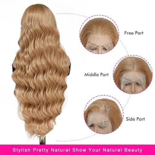 X-Tress 13x6 HD Swiss Lace Front Wig Glueless for Women 32 Inch Body Wave Human Hair Look Wig Black - Image 2