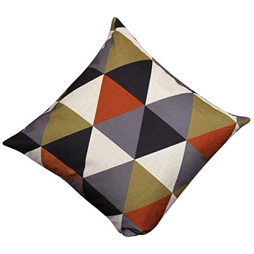 WOZOW - Funda para cojín, geométrica, para amortiguar los Golpes, decoración del hogar, 45 x 45 cm, Color Naranja