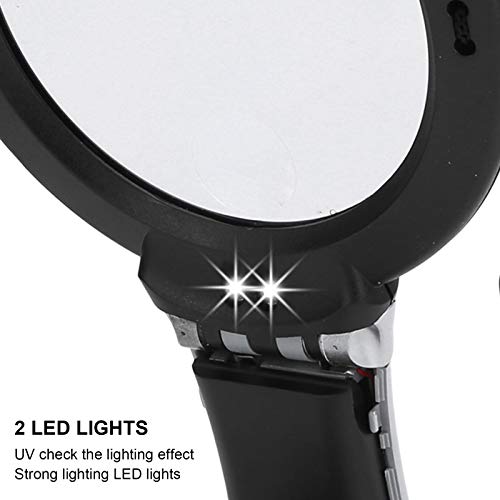 Lupa de pescoço para uso no pescoço, lupa de leitura multifunções de ampla aplicação 2-6x LED duplo