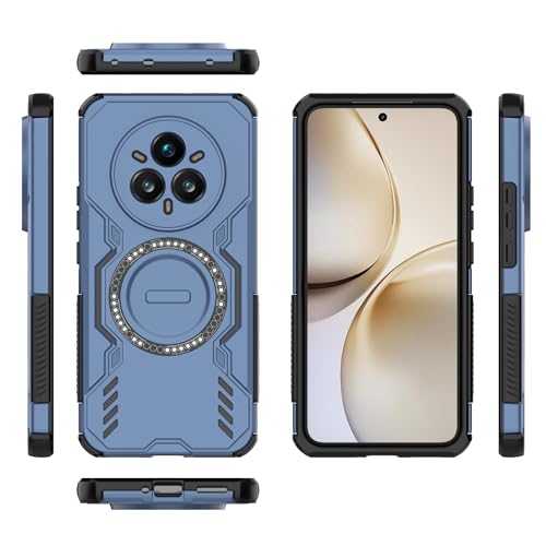 Oppo Realme 14 Pro Plus 5G(�C�O��)�Ή� �t���{�f�B���ϏՌ��n�[�h���^�\���b�h�T�|�[�g���C�����X�[�d�P�[�X(Blue)