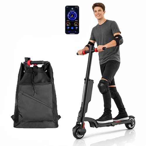 HX X6 Triple Folding Electric Scooter for Adults & Big Kids, Backpack E-Scooter with Removable Battery, 350W Motor, 5.5" Tires, 25 km/h Max Speed, 21 km Range, Dual Braking, Digital Display, APP
