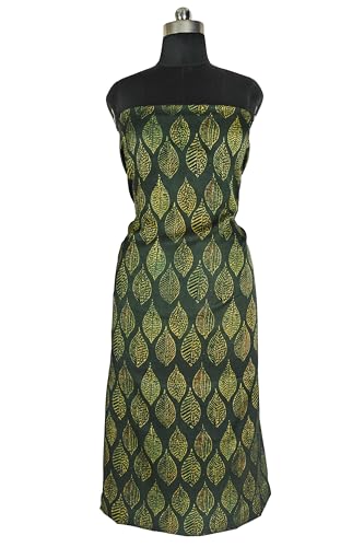 Image of Ethnics of Kutch Women's Ajrakh Modal Silk Natural Dye Hand Block Print Unstitched Kurta Fabric (For Lenght - Refer Bullet Point Below)