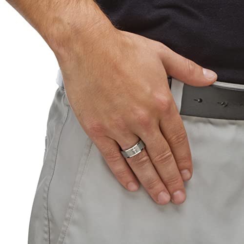 PalmBeach Stainless Steel Lord's Prayer Ring (8mm) Sizes 6-13 Size 7 - Thumbnail 4
