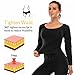 Vuirrm Sauna Sweat Suit for Women, Sauna Shirt for Women Long Sleeve Slimming Fat Burning Tummy Control Body Shapewear,S/M,Black