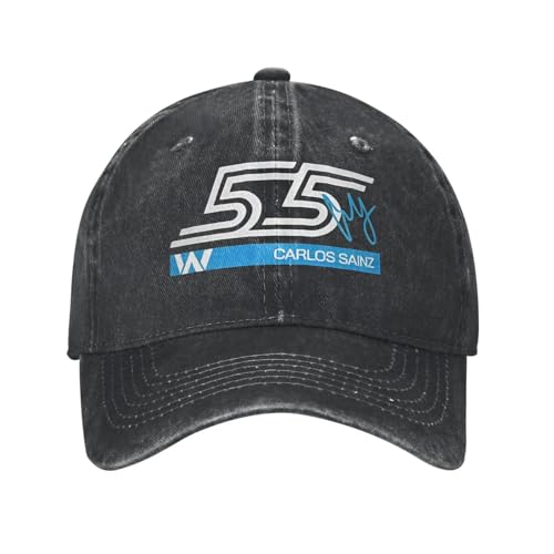 FBKKFCL Gorra de béisbol del Equipo Williamsd Racing Team para Hombres, Vaquera desgastada y Sombrero Snapback Lavado Carlos Sainz Gorra Ajustable para Exteriores