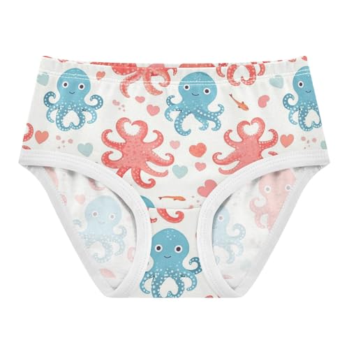 Wusikd Octopus Girls' Underwear Cotton Colorful Girls Briefs Soft Toddler Underwear 2T