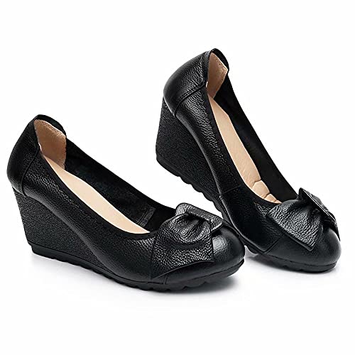 Stunner Women's Bowknot Comfortable Wedge Pumps4
