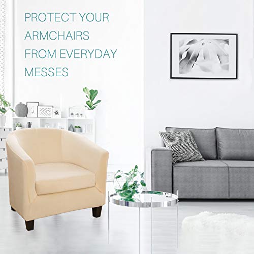 2 Piece Velvet Tub Chair Covers With Cushion Cover,High Stretch Armchair Slipcovers Club Chair Slipcover Removable Furniture Protector Cover Sofa Slipcover For Bar Counter Living Dining Room #TOP1