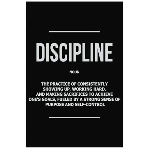 Discipline Wall Art, Persistent Effort Print, Motivational Canvas, Focus Sign,
