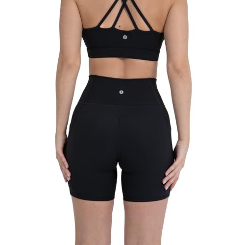 YITTY Active Women's UltraLuxe High Waist Pocket Biker Shorts – 3"/6" Tummy Control, Compression, Breathable & Activewear2