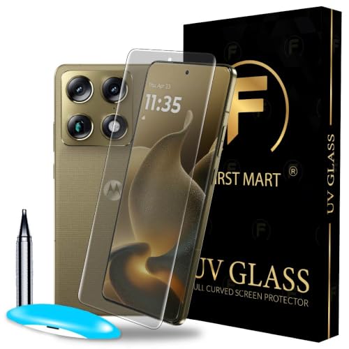 Image of FIRST MART Matte UV Tempered Glass for Motorola Signature | Anti-Glare Curved Screen Protector, 9H Scratch Resistant, Fingerprint Compatible, Case-Friendly | Pack of 1