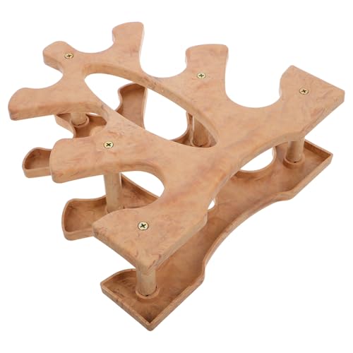 BESTOMZ Organizador Vertical de Mancuernas y Pesas de Madera Natural, Soporte Compacto en 3 Niveles para Gimnasio en Casa y Uso Doméstico