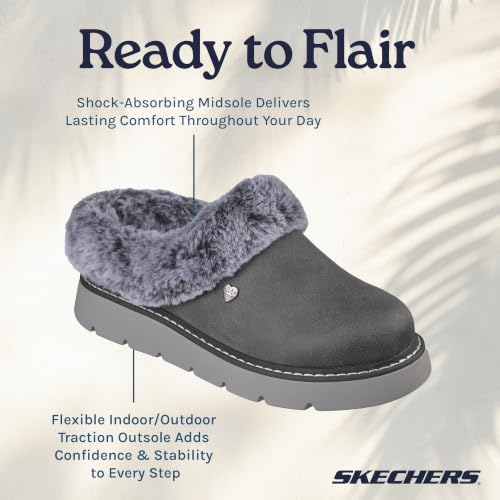 Skechers Women's Keepsakes Lite-Cozy Blend Slipper, Charcoal, 8.5 by Skechers - Used condition - Image 5
