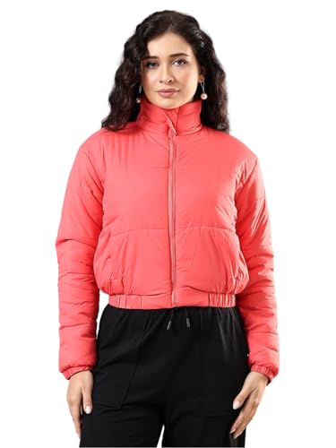 Image of KOTTY Women Nylon Full Sleeve Solid Standard Length Puffer Jacket