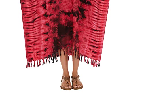 Image of Beautybatik Women Hippie Tie Dye Caftan Kaftan Loungewear Maxi Plus Size Long Dress XL to 4X