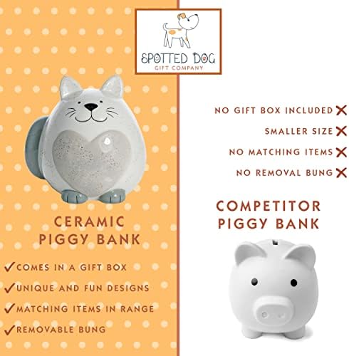 SPOTTED DOG GIFT COMANY - Fat Cat Money Box Piggy Bank for Kids Adults Cat Themed Gift for Cat Lovers