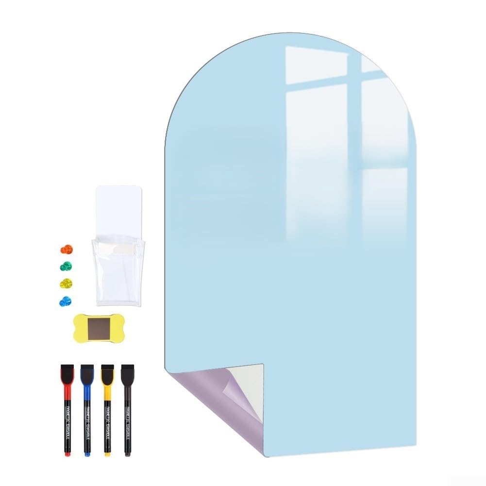 Magnetische Kreidetafel Wandsticker für Kinder: Lernspielzeug aus PET, Abwaschbar mit Kreide & Tuch, für DEKO für Spielzimmer Klassenzimmer nursery, 15,7 x 39,4 Zoll(C)