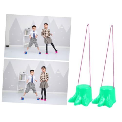 Échasses pour Garçon et Filles Vertes 2 Pièces en Plastique