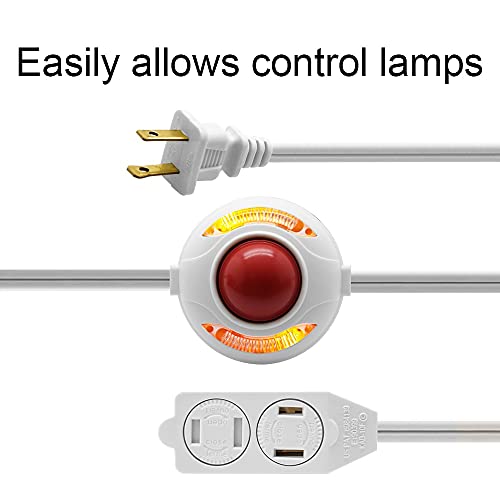 Beszin 9Ft. 3-Outlet 2 Prong Extension Cord With Foot Switch Power Tab (1-Pack, White) #TOP4