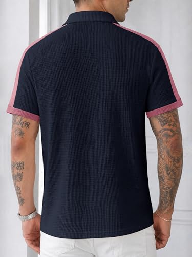 Image of Noble Monk Men's Regular Fit Polo Neck T-Shirt | Half Sleeve