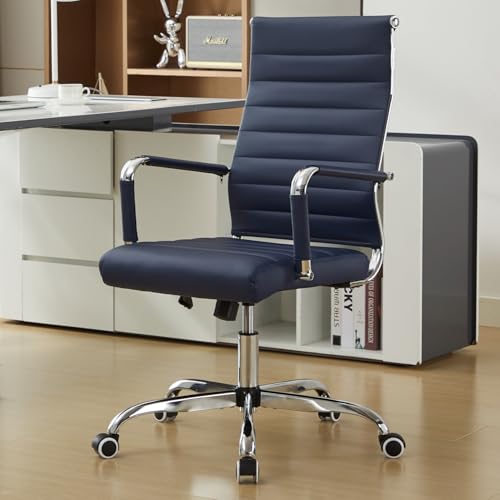 Seanail Office Desk Chair Leather, Conference Room Chairs with Wheels, Modern Executive Computer Guest Chairs with Arms.