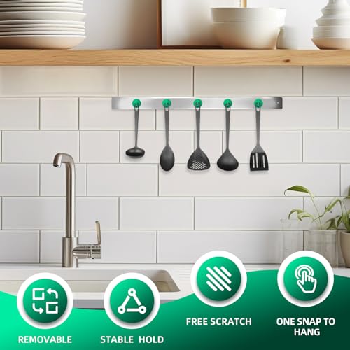 Image of Neosmuk Magnetic Hooks Steel Tube Design for Cruise,80lb+ Green,10 Pack | Cruise Ship Essentials,Heavy Duty Magnett Hooks for Cabins, Refrigerator, Grill, Hanging, and Travel Extra Strong Must-Haves