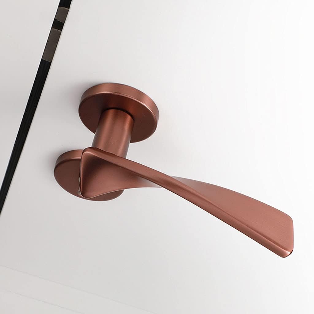Door Knob Lever Mute Magnetic Split Door Lock Door Levers Indoor Rose Gold Door Handle with Key for Bedroom Or Bathroom Door Lock with Handle