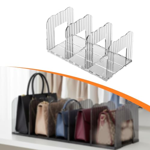 Piceioep Séparateur de à Main avec Compartiments réglables, organisateurs d ' étagères Portables, de Rangement Facile à Assembler pour Sacs à Main et Livres, étagère multifonctionnelle pour à – vue 7