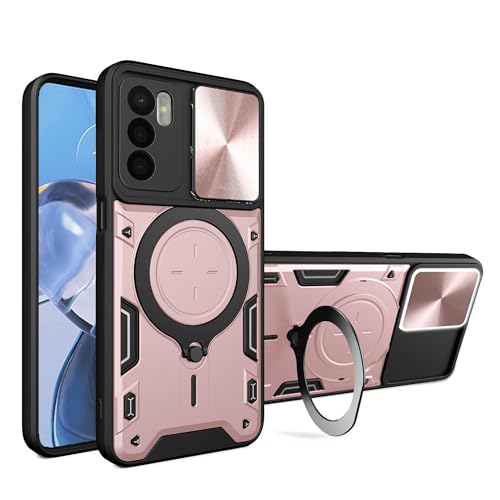 Lucyliy Compatible with Oppo A16 4G Phone Case Cover [with Tempered Glass Screen Protector] Pink
