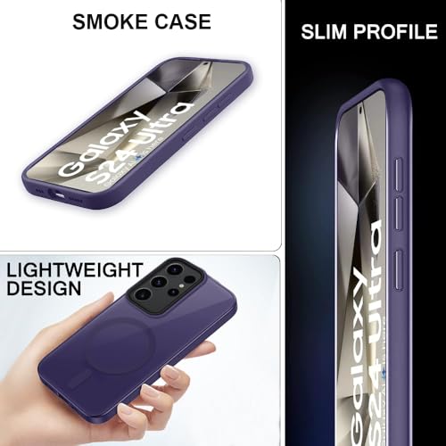 Image of SIZUKA Samsung S24 Ultra Magsafe Hard Back Case | Matte Design & 360 Protection | Military-Grade Galaxy S24 Ultra Cover | Strong Magnet Back - Purple