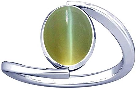 Divya Shakti 8.25-8.50 Carat Cat's Eye Lehsuniya Gemstone Silver Ring for Women