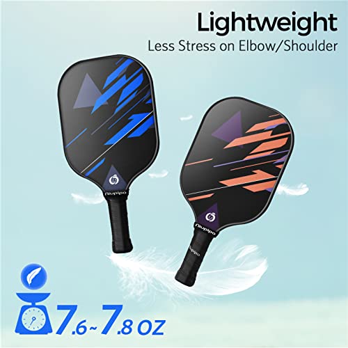 Niupipo Pickleball Paddles, Lightweight Pickleball Rackets W/Fiberglass Surface, Pickleball Set Of 4 Balls And 1 Pickleball Bag #TOP2