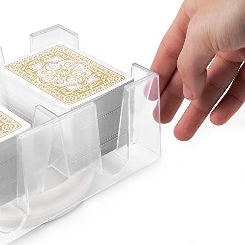 Brybelly Rotating Card Deck Tray | Standard Sized Playing Cards | Rotates In Any Direction | Clear | 6 Deck Tray #TOP1