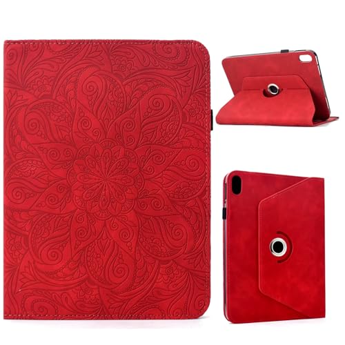 Étui iPad mini 7 et 6 rotatif en simili cuir rouge 8,3 pouces