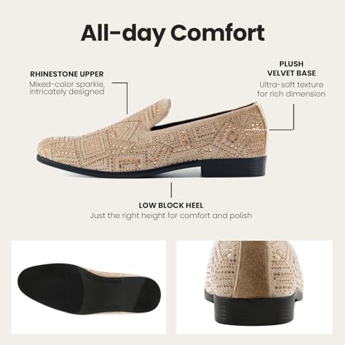 Image of Amali Men's Embellished Velvet Tuxedo Loafers, Smoking Slippers | Velvet slip-on smoking slippers with embellished upper for tuxedos, weddings and formal occasions