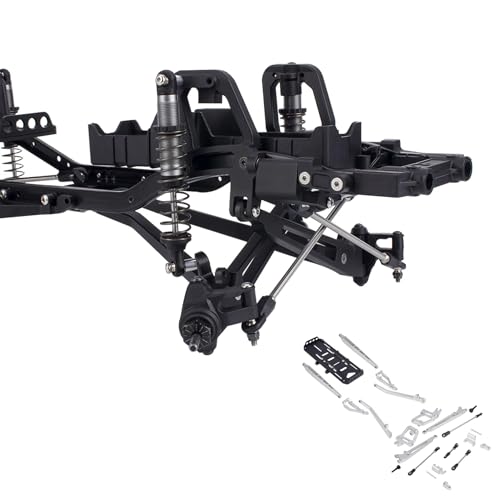 AMK Eje de oruga RC 1/10, pieza de actualización de ejes axiales SCX10, kit de conversión de suspensión de aluminio pre-Runner doble I-Beam 2WD para SCX10 I II 90046 90047 ejes portal 1/10 (plata)