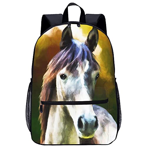 Sac à dos imprimé 3D cheval grand format avec dos ergonomique