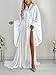 FIXRIMCH Satin Floor Length Robes for Women Lace Bride Kimono Nightgown Silk Bridesmaid Robes Wedding Party Sleepwear Dress White