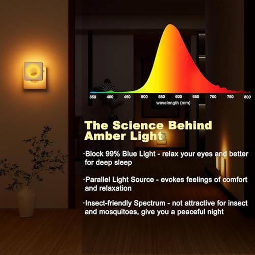 Nachtlicht Steckdose LED Nachtlicht Kinder Dimmbar mit Dämmerungssensor, 1800K Bernstein Steckdosenlicht ,Baby Night Ligh Augenschonendes LED-Licht für Kinderzimmer, Bad, Schlafzimmer, Flur, Treppen