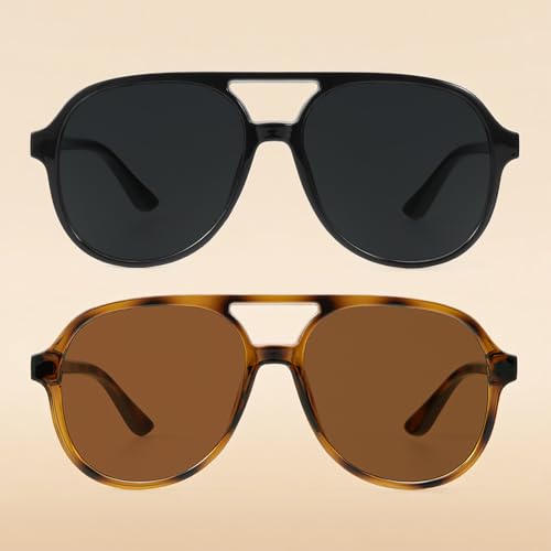 Polarized Sunglasses for Women, Sunglasses Womens for Shopping, Driving, 2PACKS