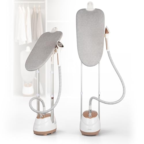 HAPAIS Steamer for Clothes 1800W Professional Clothes Steamer 360 Rotatable Ironing Board 30s Fast Heat 2L Large Tank 60 Mins Steam Garment Steamers for Suits Wedding Dresses Curtains Cashmere