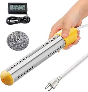 Memoryee Immersion Water Heater Portable Electric Stainless-Steel Heaters with Guard CoverSubmersible Home Instant Water Heater with and for Travel Camping Hot Bathtub Mini Inflatable Pool